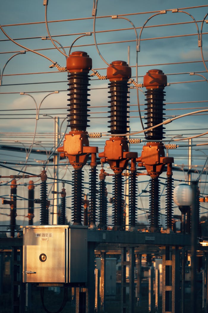Mastering the First Impression: Your intriguing post title goes here Close-up of high voltage transformers at a power station in Austria during daylight.